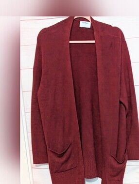 Old Navy Rich Burgundy Open Front Knit Cardigan Size  XL